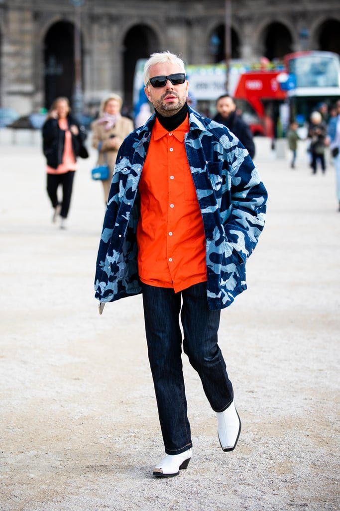 colour blocking street style men's fashion week 2020