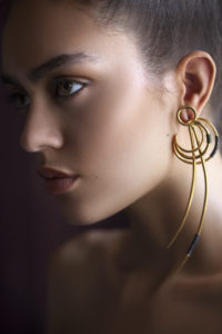 Misho Designs | Runway Square | Gold Earrings