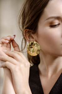 Misho Designs | Runway Square | Gold Earrings