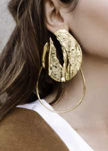 Misho Designs | Runway Square | Gold Earrings